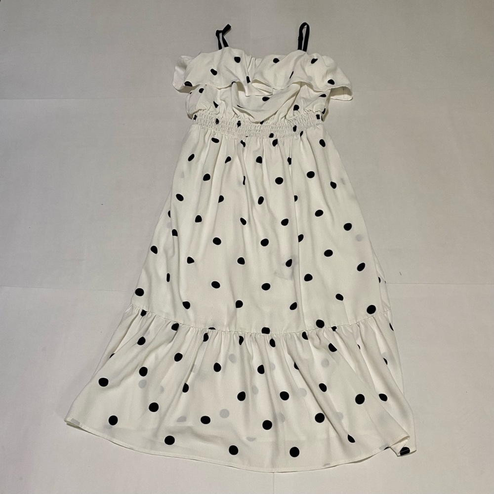 Lily Rose White Dress with Black Polka Dots